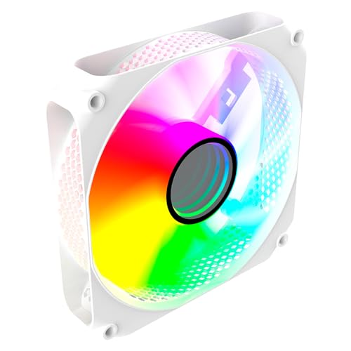Gabinete Gamer Megalon Snow Clanm com 3 Fans Cooler RGB, Design Moderno Branco, Painéis em Vidro Temperado, Refrigeração Eficiente, Compacto e Ideal para Setups Gamer Elegantes.