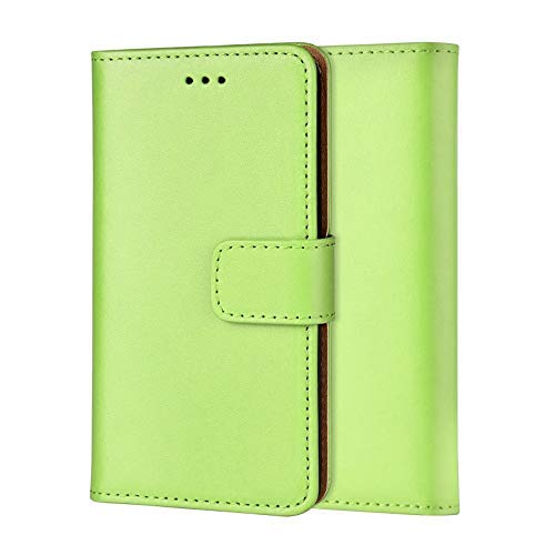 ameego Genuine Leather Bookcase for iPhone 11 PRO Max, Premium authentic Genuine Leather Wallet case with Magnetic, Kickstand, Cash & Card Slots Stockproof Slim Flip bookcase cover 6.5" (Green)