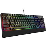 VAVA Mechanical Keyboard With Blue Switches, 16.8 Million RGB Backlit 104-key Anti-Ghost Gaming Keyboard (Non-Fading UV Coating for Professional Responsiveness, Cascading Key Design, For PC &amp; Mac)