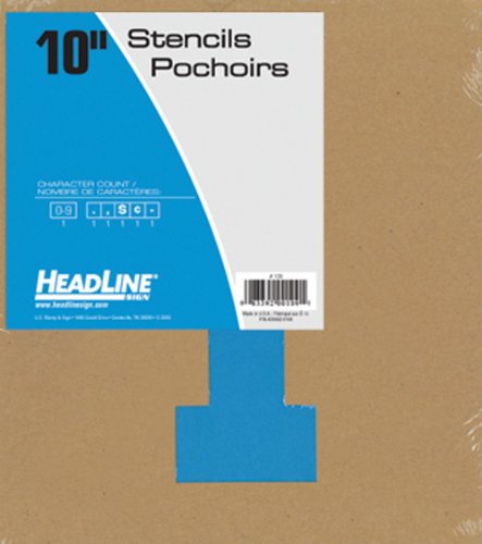 Headline Sign 109 Stencil Set, 10-Inch Numbers 0-9