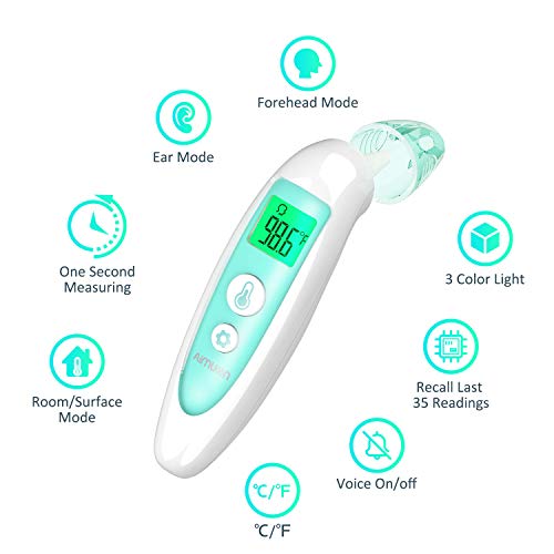 Thermometer for Fever, Aimuon Ear and Forehead Thermometer for Baby