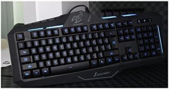 Sunsonny Black Sk-v91 X- ghost glare version Backlit USB Wired Keyboard (Characters-backlit)