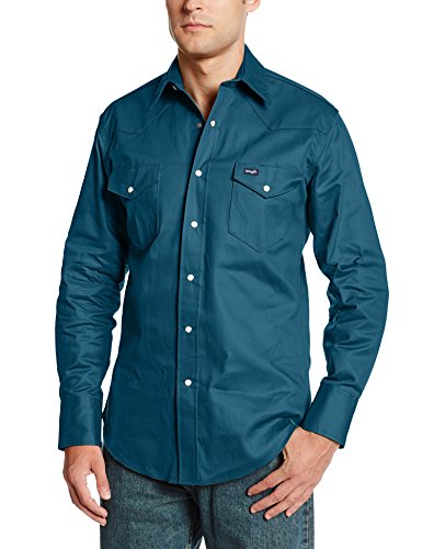 Wrangler Men's Cowboy Cut Long Sleeve Western Snap Solid Work Shirt