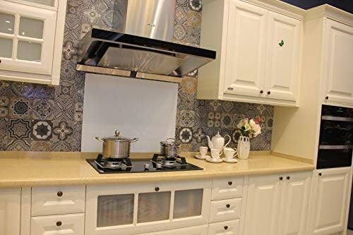 Nidda White Toughened Glass Splashback - Buy Designer Kitchen Splashback Uk (60cm x 70cm)