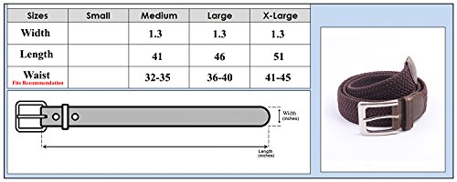 Canvas Elastic Fabric Woven Stretch Multicolored Braided Belts 2041-Coffee-L