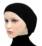 Middle Eastern Mall Cotton Beanie Snood Large Hijab Chemo Cap (Black)