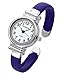 Top Plaza Kids Girls Casual Chic Simple Arabic Numeral Bangle Cuff Bracelet Analog Quartz Watch for Small Wrist,5.5 Inches,Blue