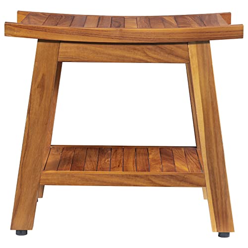Teak Shower Bench, Teak Shower Stool, 18" Teak Wood Bath Spa Shower