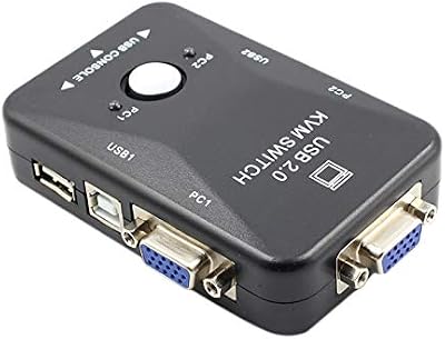 Bcowtte KVM Switch 2 Port VGA USB 2.0 1920x1080 Keyboard Mouse PC Monitor