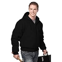 Tri-Mountain Timberline Canvas Hooded Jacket, L, Black/Black