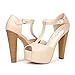DREAM PAIRS LAURA Women's Peep Toe High Heel T-Strap Enjoyable Platform Pumps Sandals Shoes