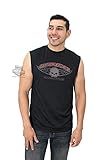 Harley-Davidson Mens Performance Willie G Skull Flames Black Sleeveless Muscle T-Shirt - MD