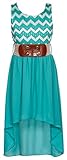 Wonder Girl Big Girl's Lace & Lurex Hi-Low Dress