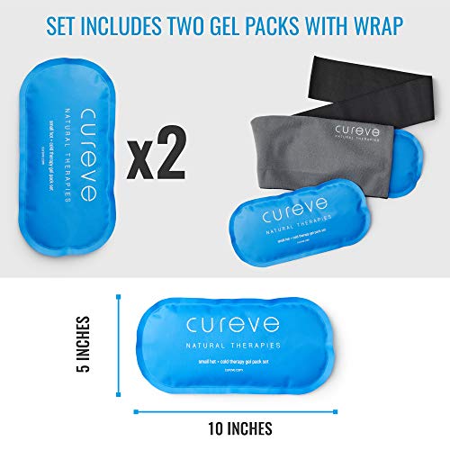 Hot and Cold Therapy Gel Ice Pack Compress Two Pack Set with Wrap by