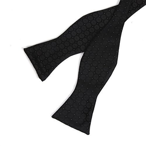 Mens Black Patterned Dress Vest Formal Vest for Wedding Gift Set Match Necktie for Men, Cufflinks, Handkerchief, Bow Tie for Tuxedo Y&G VS1028-M Medium Black