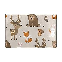 Vantaso Area Rugs Soft Foam Cute Forest Animals Deer Bear Fox Rabbit Non Slip 72x48 inch Playmats for Kids Playing Room Living Room