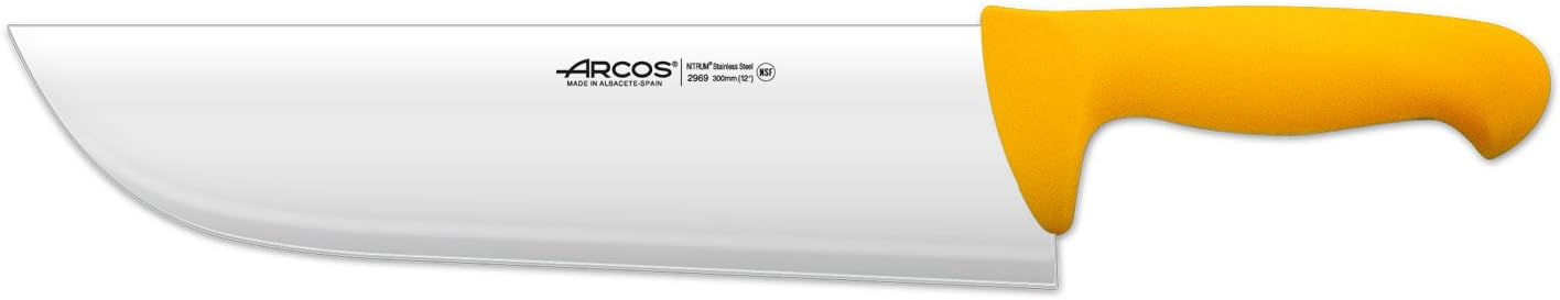 Arcos Series 2900 - Cleaver Knife Butcher Knife - Blade Nitrum Stainless Steel 12" - Handle Polypropylene Yellow Color