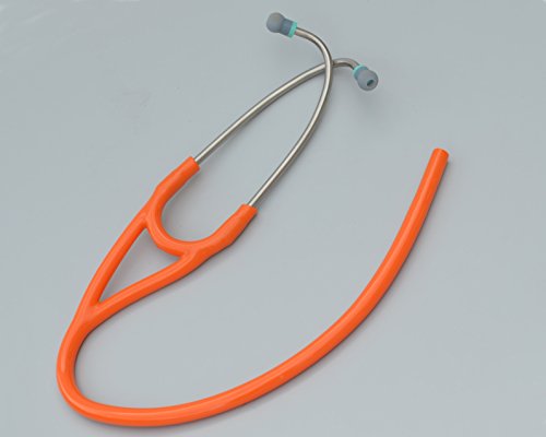 Replacement Tube (dual lumen binaurals)   fits ALL leading brand single-head Cardiology  Stethoscopes  T72 ORANGE - Thumbnail 2