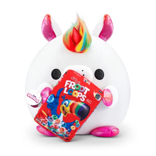 Snackles Series 1 Unicorn (Fruit Loops), Surprise Medium Plush, Ultra Soft Plush, 28 cm, Collectible Plush with Real Brands (Unicorn)