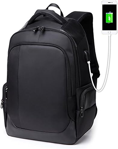 TQ WIN Laptop Backpack with USB Port for Men&amp;Women,Lightweight Water Resistant Business Travel Outdoor Hiking&amp;Camping Casual Daypack Bookbag School Bag College Fits 17 Inch Notebook Black