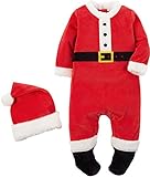 Carters Unisex Baby 2-Piece Velour Santa Suit Red