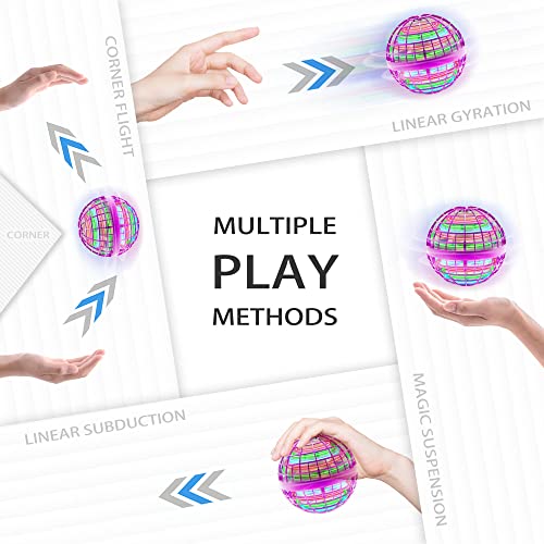 Flying Ball Toy Globe 360°Rotating Hand Controlled Flying Orb Ball Toys Magic Led Lights