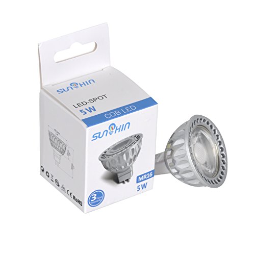 (Pack of 6, Warm White) Sunthin 5w Mr16 Led Bulbs, 50w Equivalent, Recessed Lighting, MR16 LED, LED Spotlight, 360lm, 45 - Thumbnail 4