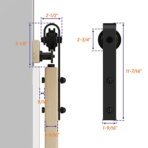 SKYSEN 6.6FT Single Sliding Barn Door Hardware Kit, Barn Door Track, 1/