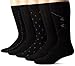 Dockers Men's Classics Dress Dobby Crew Socks (5 & 10, Black (5 Pairs), Shoe Size: 6-12