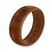 BULZi Wedding Bands, Massaging Comfort Fit Premium Silicone Ring with Airflow, Men's 8mm Classic Dome Design, Breathable Flexible Work Safety Comfort (Teak Size 11)