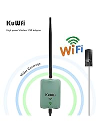 kuwfi adaptador 1000 mW de alta velocidad High Gain Wireless WiFi adaptador de red con antena 5dBi adaptador se conecta a la computadora para Boost inalámbrico de largo alcance
