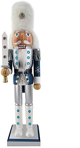 Nutcracker Ballet Gifts, Soldier Nutcracker Christmas Ornaments, Wooden Figure Decoration with Traditional White Uniform for Holiday Home Decor, Ideal Xmas Ornament, Large, 15 Inch