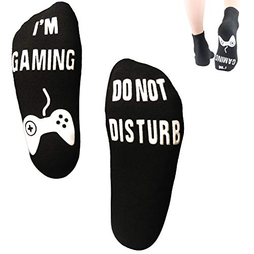 Do Not Disturb I'm Gaming Funny Ankle Cotton Socks, Novelty Gift for Youth Kids Mens Womens Game Players Lovers