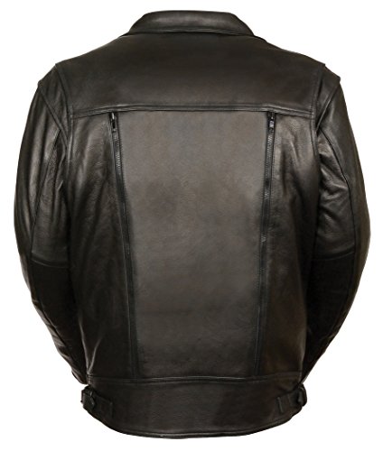 Milwaukee Leather Men's Double Side Utility Pistol Pete Jacket (Black, 5X-Large)