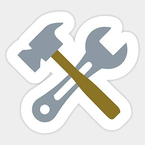 Hammer Spanner Tools Emoticon Logo - Sticker Graphic - Car Vinyl Sticker Decal Bumper Sticker for Auto Cars Trucks