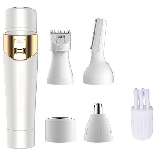 Facial Hair Removal, Kapmore 4 in 1 Painless Hair Remover Nose Hair Trimmer Eyebrow Trimmer Facial Hair Trimmer Body Hair Trimmer for Women