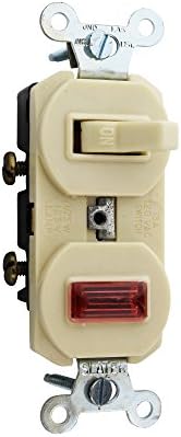Slater Electric 692-IV Single Pole Combo Switch Pilot Light 15A 120VAC, Ivory