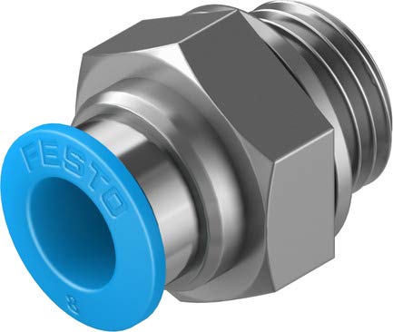 Festo QS-G1/2-12 QS Series Push-in Fitting, Male Thread G1/2 x 12 mm Tube Connector