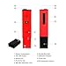 Digital PH Meter, 0.1 PH High Accuracy Water Quality Tester Pen Portable Pocket Size with 0-14 PH Measurement Range for Household Drinking Water, Aquariums, Swimming Spas(Red)