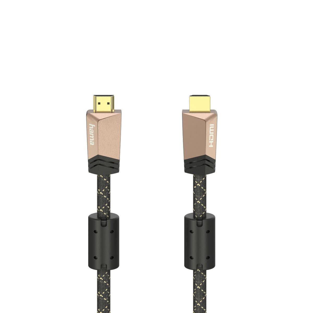 Hama 1.5m HDMI Male to Male Cable, Bronze, 19 Pins, Indoor Use, Compatible with Television, Monitor, Blu-ray Player, Gaming Console, Sound Bar, AV Receiver