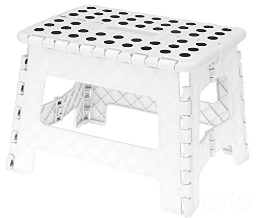 Excellent Houseware Small Folding Step Stool 100 Kg Capacity White