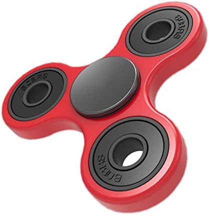 UNEE Hand Spinner Fidget Toy, High Speed Tri-Spinner EDC Focus Toy, Stress Reducer Perfect for ADD, ADHD, Anxiety, and Autism Adult Children (Red)