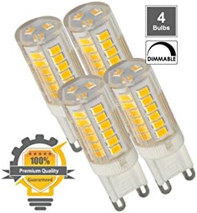 4-Pack G9 LED Light Bulbs, 4W Cool White, 4000K, 40W JCD Type, 400 Lumens LED Light Bulbs