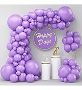 Purple Balloons 100Pcs, 18 12 5 Inch Pastel Purple Balloons Different Sizes Big Latex Party Ballo...
