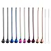 Color ME 10 pcs Metal Straw Spoons with 2 Cleaning Brushes, Reusable Drinking Spoon Straws for Iced coffee, Iced tea, Milkshake, Cocktail, Smoothies
