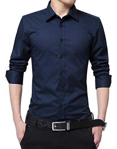 Xtapan men s long sleeve casual slim fit cotton button …