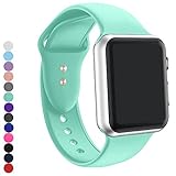 a8Miss Apple Watch Band, Silicone Replacement Iwatch Bands Series 1, Series 2,Series 3 (42mm M/L, Mint Green)