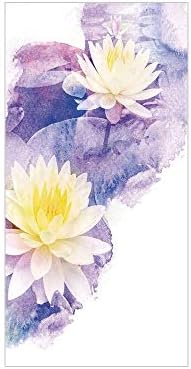 Yaoni 3D Decorative Film Privacy Window Film No Glue,Lotus,Lotus Flowers in Water Yoga Meditation Plant Botany Bouquet Watercolor Art,Cream Purple Yellow,for Home&Office