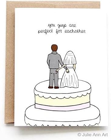 Funny Wedding Card, Perfect Couple, Cake Toppers, Blank Inside, By Julie Ann Art
