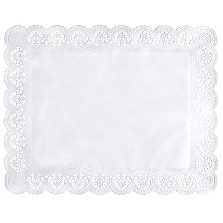 100 Spitzenpapiere eckig 46 cm x 36 cm weiss